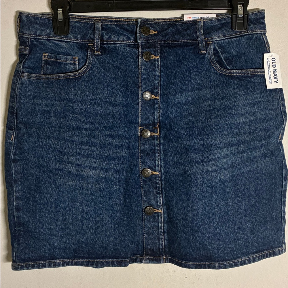 Old Navy Dark Blue Denim Mini Skirt Size 12